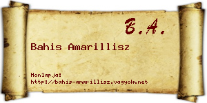 Bahis Amarillisz névjegykártya